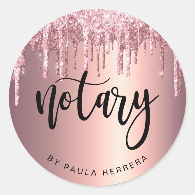 Adesivo Glitter ouro de rosa de cobre legante goteja notár (Frente)