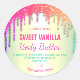 Adesivo Glitter Rainbow Drives Body Butter Labels