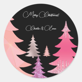 Adesivo Glitter Rosa Preto Monograma