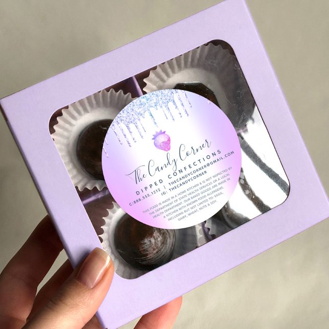 Adesivo Glitter Roxo Confecção de Morango Legalidade (Criador carregado)