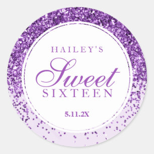 Adesivo Glitter Roxo Fab Doce Dezesseis