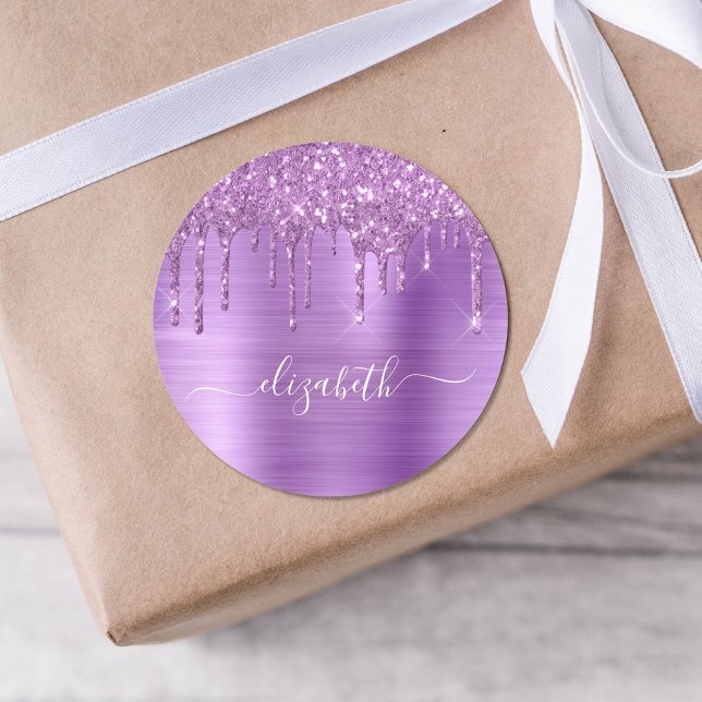Adesivo Glitter Roxo Personalizado (Criador carregado)