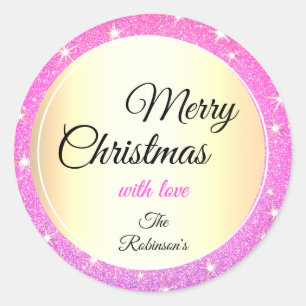 Adesivo Glitter Stars Girly Pink Blush Fresca Natal