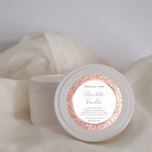 Adesivo Glitter typography circle foil rose gold frame