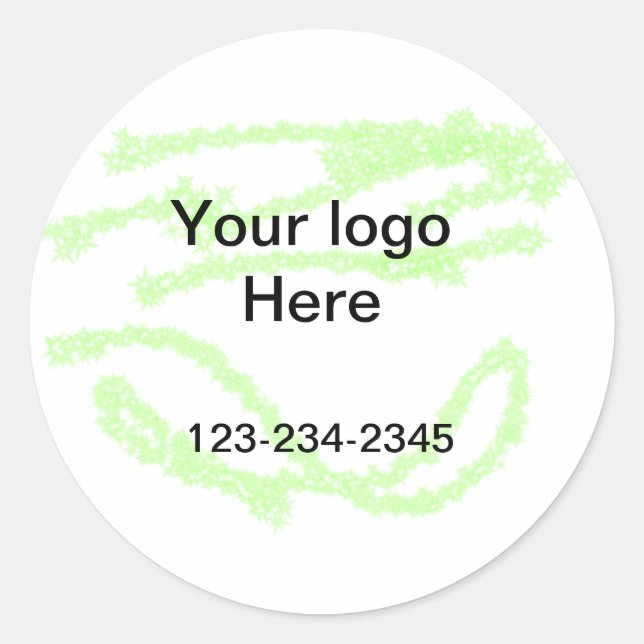 Adesivo Glitter verde simples adicione seu número de logot (Frente)