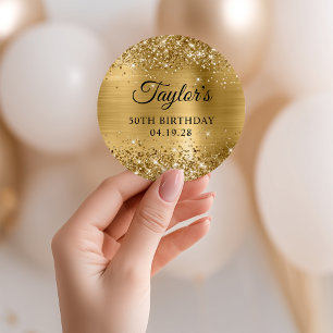 Adesivo Glittery Gold Foil 50th Birthday