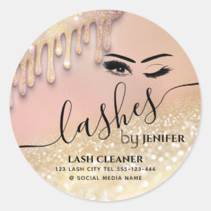 Adesivo Glittery goteja o limpador de lash de extensão de