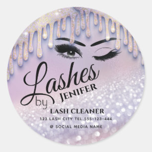 Adesivo Glittery goteja o limpador de lash de extensão de