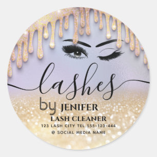 Adesivo Glittery goteja o limpador de lash de extensão de