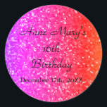 Adesivo Glittery Pink Sparkle Custom Name 16th Birthday<br><div class="desc">Projetado com fundo brilhante e colorido brilhante brilhante brilhante e cor-de-rosa brilhante! Você pode alterar os textos personalizados conforme desejar.</div>