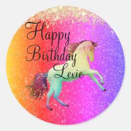 Adesivo Glittery Rainbow Unicorn