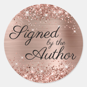 Adesivo Glittery Rosa Dourado Glam Siged by the Author