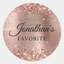 Adesivo Glittery Rose Gold Foil Casamento Favorito do Noiv