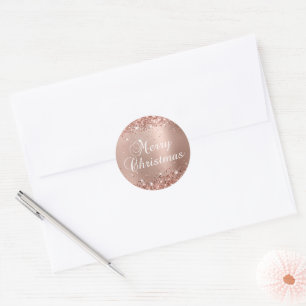 Adesivo Glittery Rose Gold Glam Gradiente Feliz Natal
