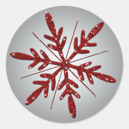 Adesivo Glittery Silver and Red Snowflaker Sticker