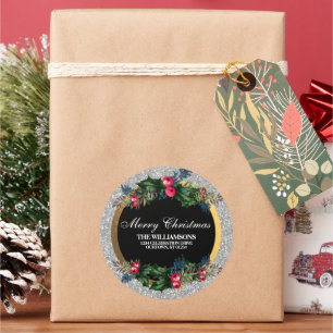 Adesivo Glittery Silver e Dourada Family Address