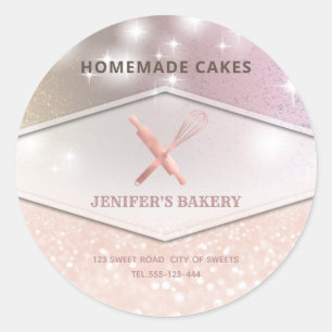 Adesivo Glittery sparkle roling pin & whisky chef bakery