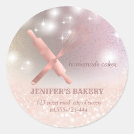 Adesivo Glittery sparkle roling pin & whisky chef bakery