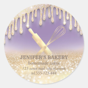 Adesivo Glittery sparkle roling pin & whisky chef bakery