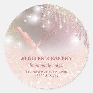 Adesivo Glittery sparkle roling pin & whisky chef bakery