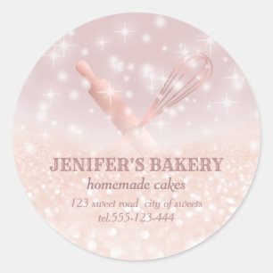 Adesivo Glittery sparkle roling pin & whisky chef bakery