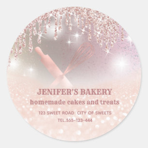 Adesivo Glittery sparkle roling pin & whisky chef bakery
