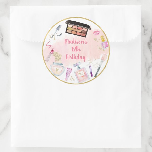 Adesivo Glitz e Glam Pink Dourado Spa Aniversário (Bolsa)