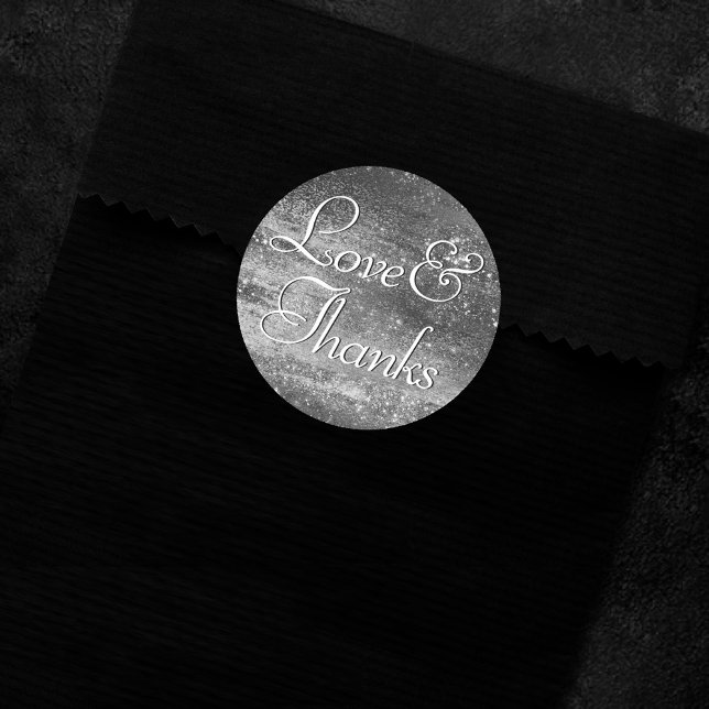 Adesivo Glitzy Foil | Platinum Silver Faux Shine Obrigado (Criador carregado)