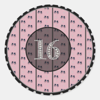 Adesivo Glitzy Sweet 16 Alicertos De Aniversário