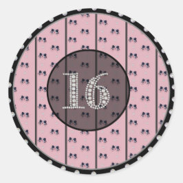 Adesivo Glitzy Sweet 16 Alicertos De Aniversário