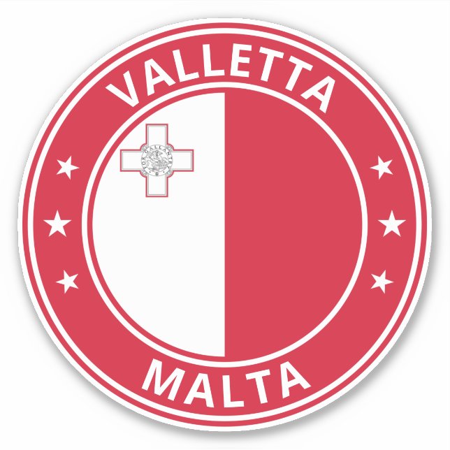 Adesivo Global Traveler - La Valeta, Malta (Frente)