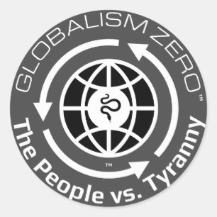 Adesivo Globalismo Círculo Branco Zero™ com Logotipo do Gl