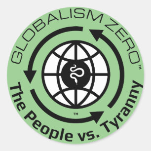 Adesivo Globalismo Círculo Negro Zero™ com Logotipo do Glo