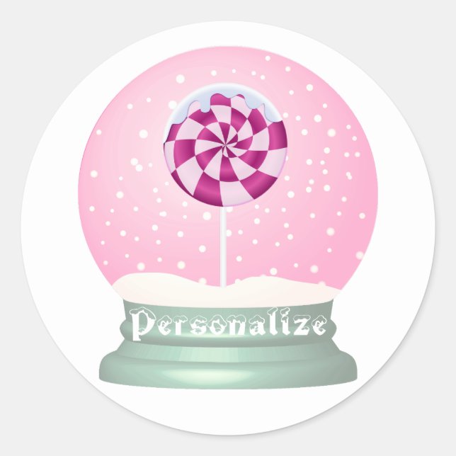 Adesivo Globe de neve fofinha e giro inverno (Frente)