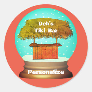 Adesivo Globo da neve do bar de Tiki