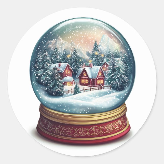 Adesivo Globo de neve de Natal com uma design minúscula vi (Frente)