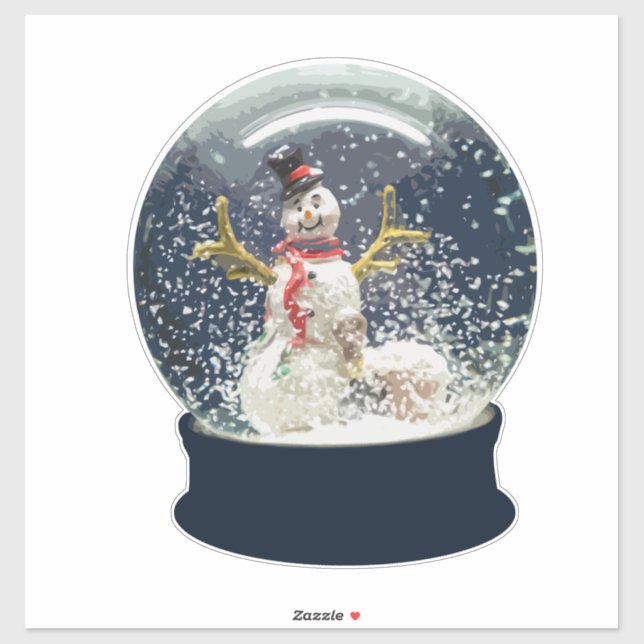 Adesivo Globo de Neve Feliz de Natal Feliz Inverno (Folha)