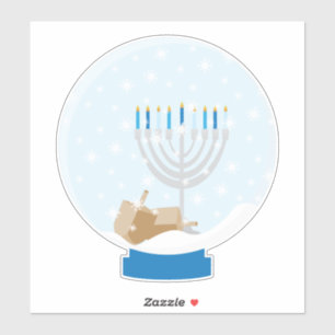 Adesivo Globo de Neve Hanukkah