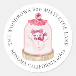 Adesivo Globo de Neve Rosa de Natal Retornar Rótulos de En