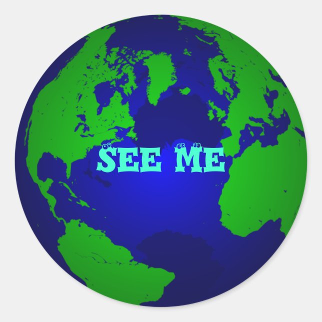 Adesivo globo, veja-me (Frente)