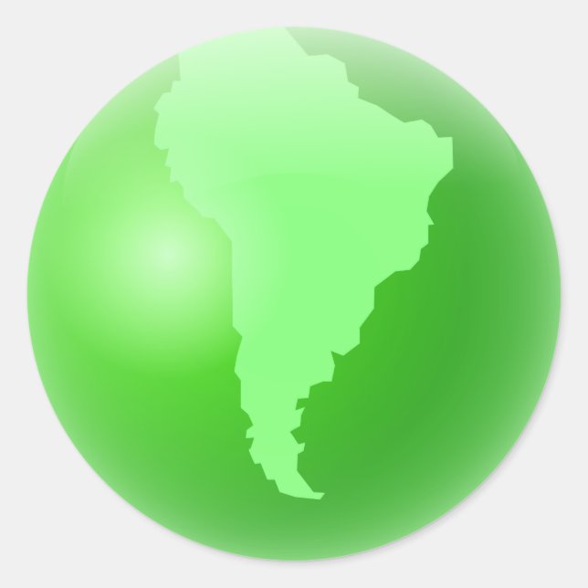 Adesivo Globo Verde da América do Sul (Frente)