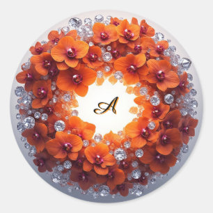Adesivo Glóbulos Orquídeos Incorporados em Cristais