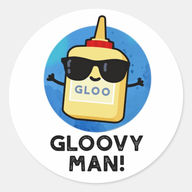 Adesivo Gloovy Man Funny Super Glue Pun (Frente)