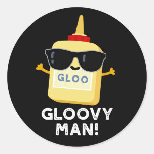 Adesivo Gloovy Man Funny Super Glue Pun Dark BG