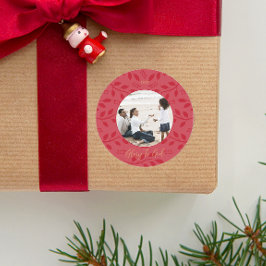 Adesivo Glória Vermelha Elegante a Deus Foto de Natal Botâ