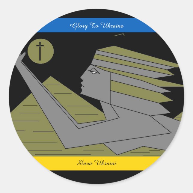 ADESIVO GLORY TO UKRAINE CLASSIC ROUND STICKER (Frente)