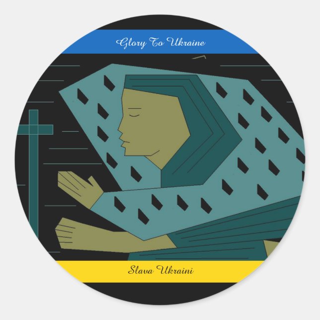 ADESIVO GLORY TO UKRAINE CLASSIC ROUND STICKER (Frente)