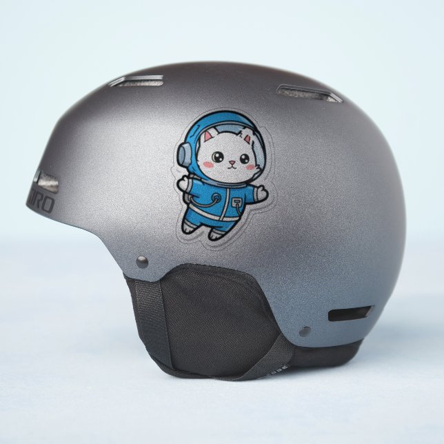 Adesivo Glossy Transparent -Cute Astronaut Cat 4x4 (Lado do capacete)