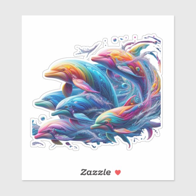 Adesivo Glowing Dolphin Art (Folha)