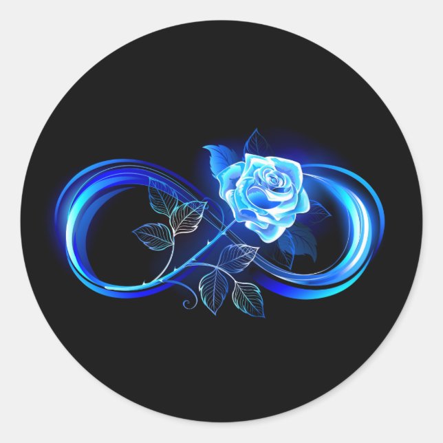 Adesivo Glowing infinity with blue rose (Frente)